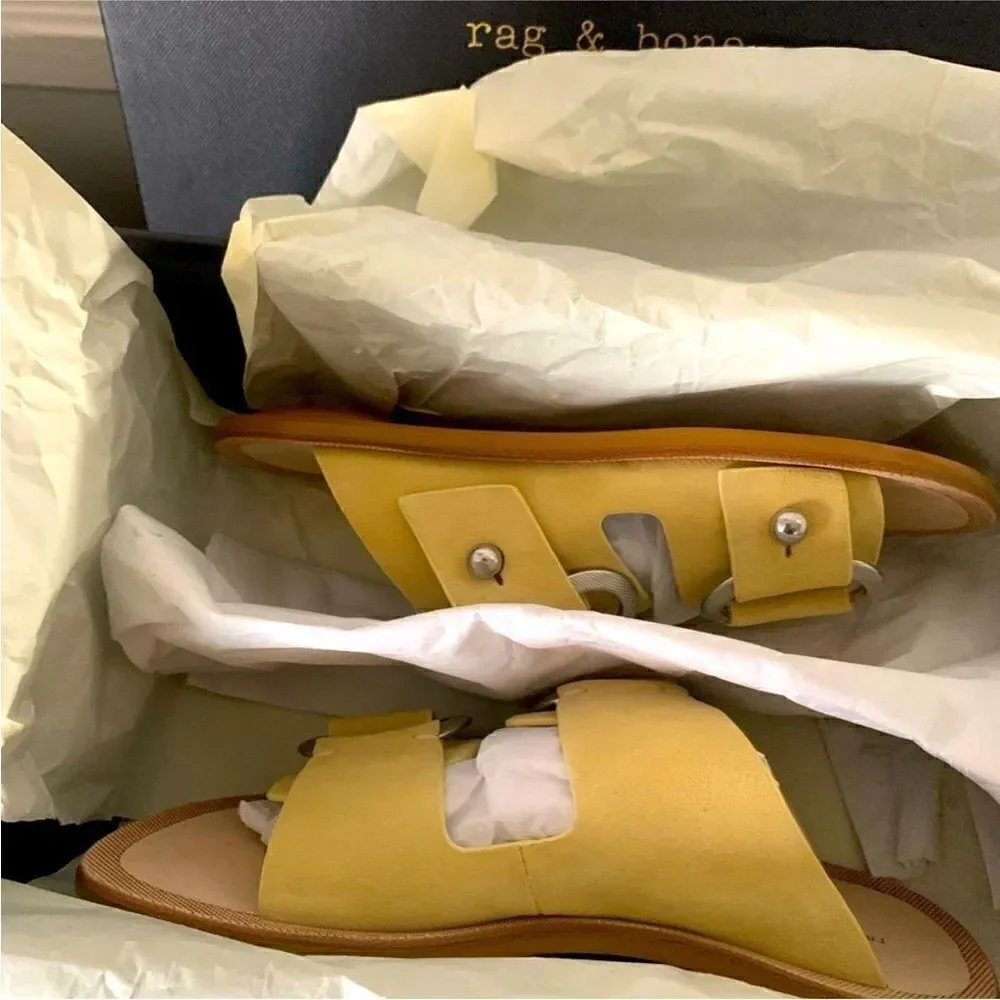 Rag&Bone Women’s strappy suede Leather upper/lining slide sandal Size 6 NIB